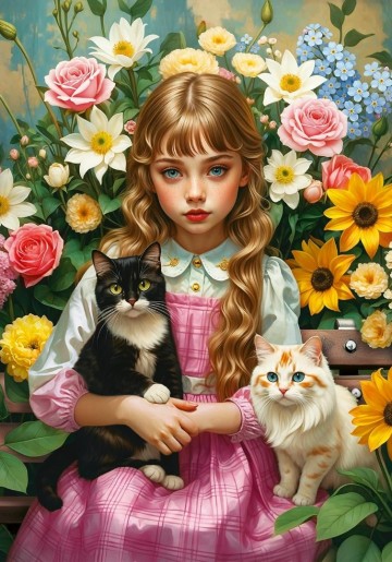 Trefl - The Girl with the Cats - 1000 Stukjes