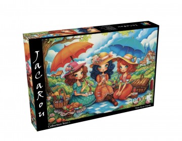 JaCaRou Puzzle - Three Picnic Friends - 1000 Stukjes 2