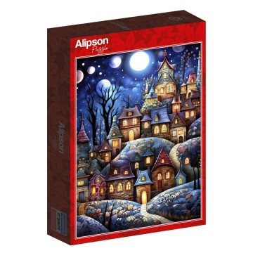 Alipson Puzzle - Village Under the Moon - 1000 Stukjes 2
